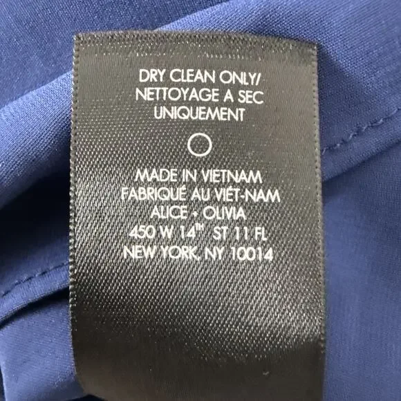 Alice + Olivia Blue Inez Bow Collar Lace Popover Dress Sz 8 Sleeveless Cocktail - Picture 8 of 8